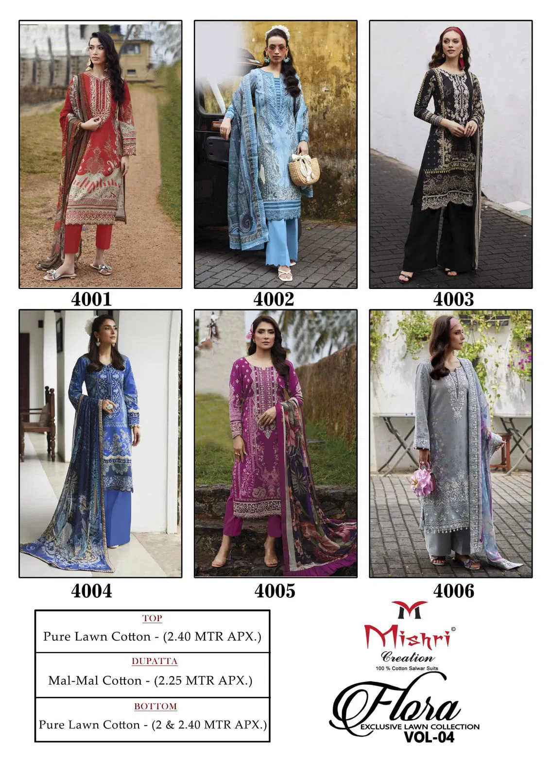Flora 4 By Mishri Lawn Cotton Printed Wholesale Dress Material Suppliers In Mumbai